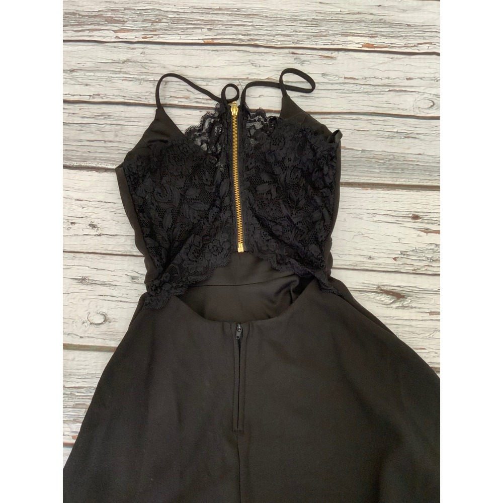 B. Darlin Black‎ Lace Racerback Tiered Fit and Flare Cocktail Dress Size 0 Prom - Picture 2 of 3